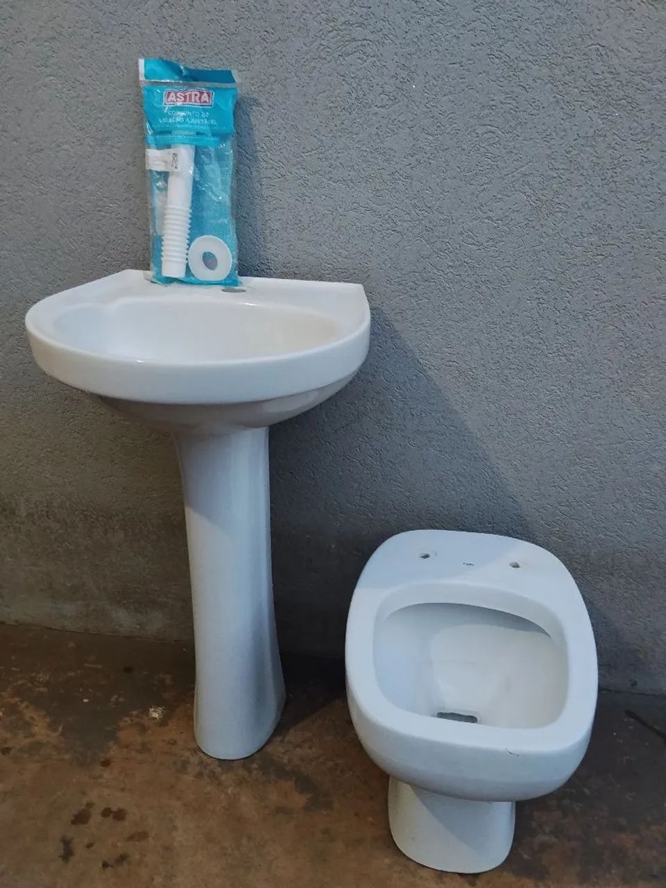 Bathroom sink and toilet