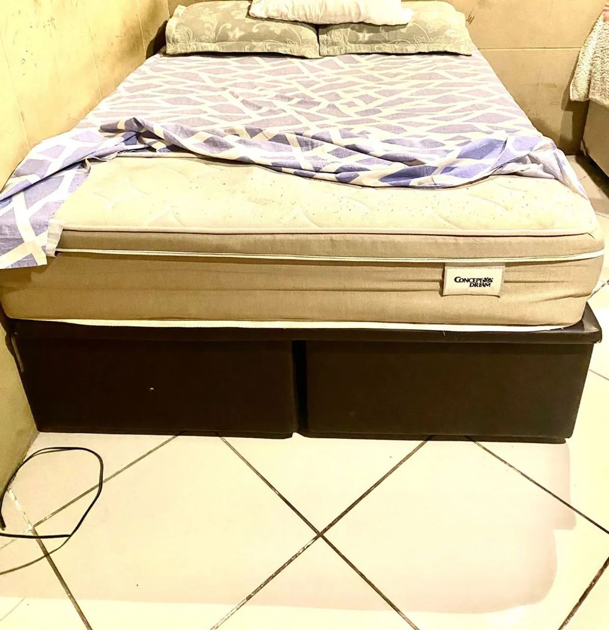 Cama box Queen completa R$1.500 - Foto 3