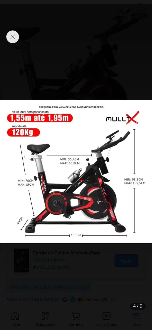 Bike Ergométrica Spinning com inercia 13Kg - Foto 3
