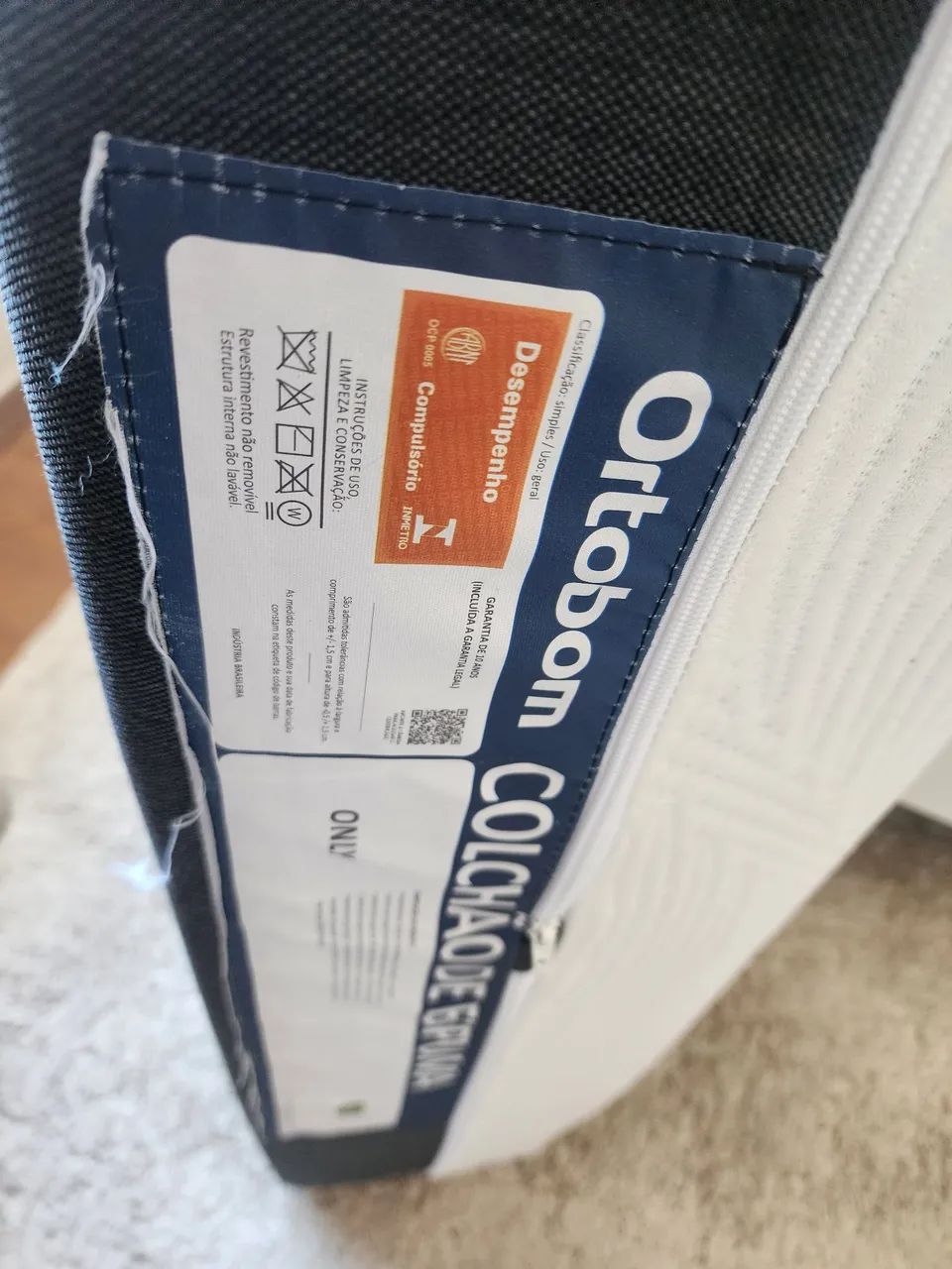Colchão Solteiro Ortobom ONLY (Viscoelástica Gel) Seminovo + Capa Protetora - Foto 4
