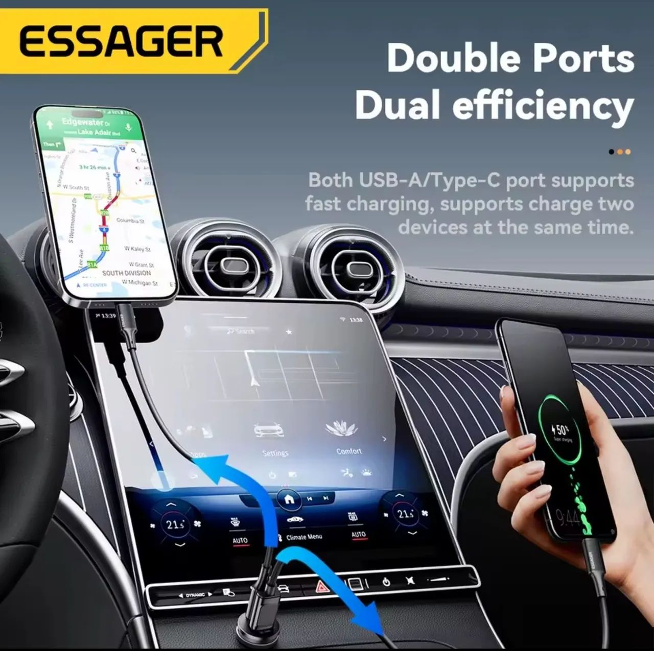 Fonte 45w Carregador Celular para veículos - Foto 3
