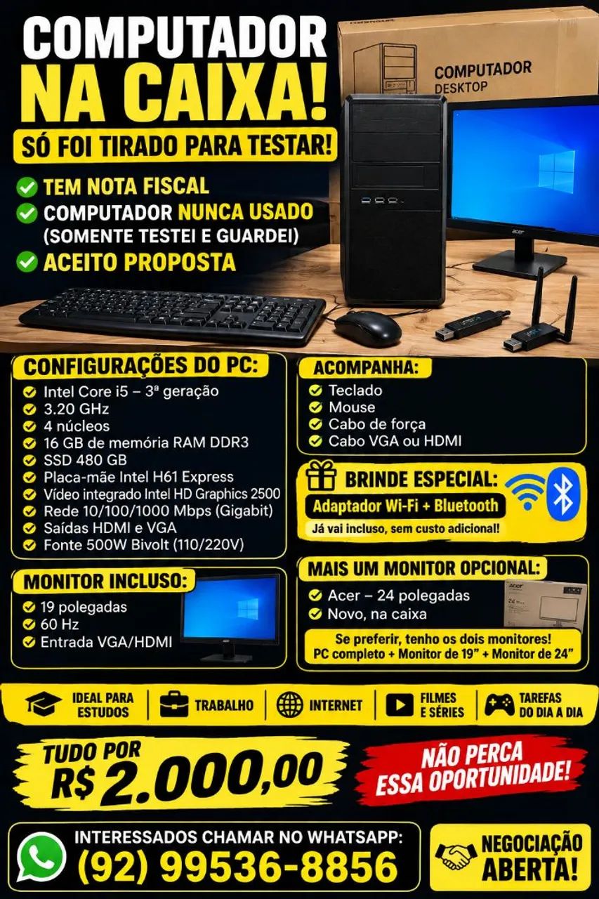 Computador na caixa completo  - Foto 2