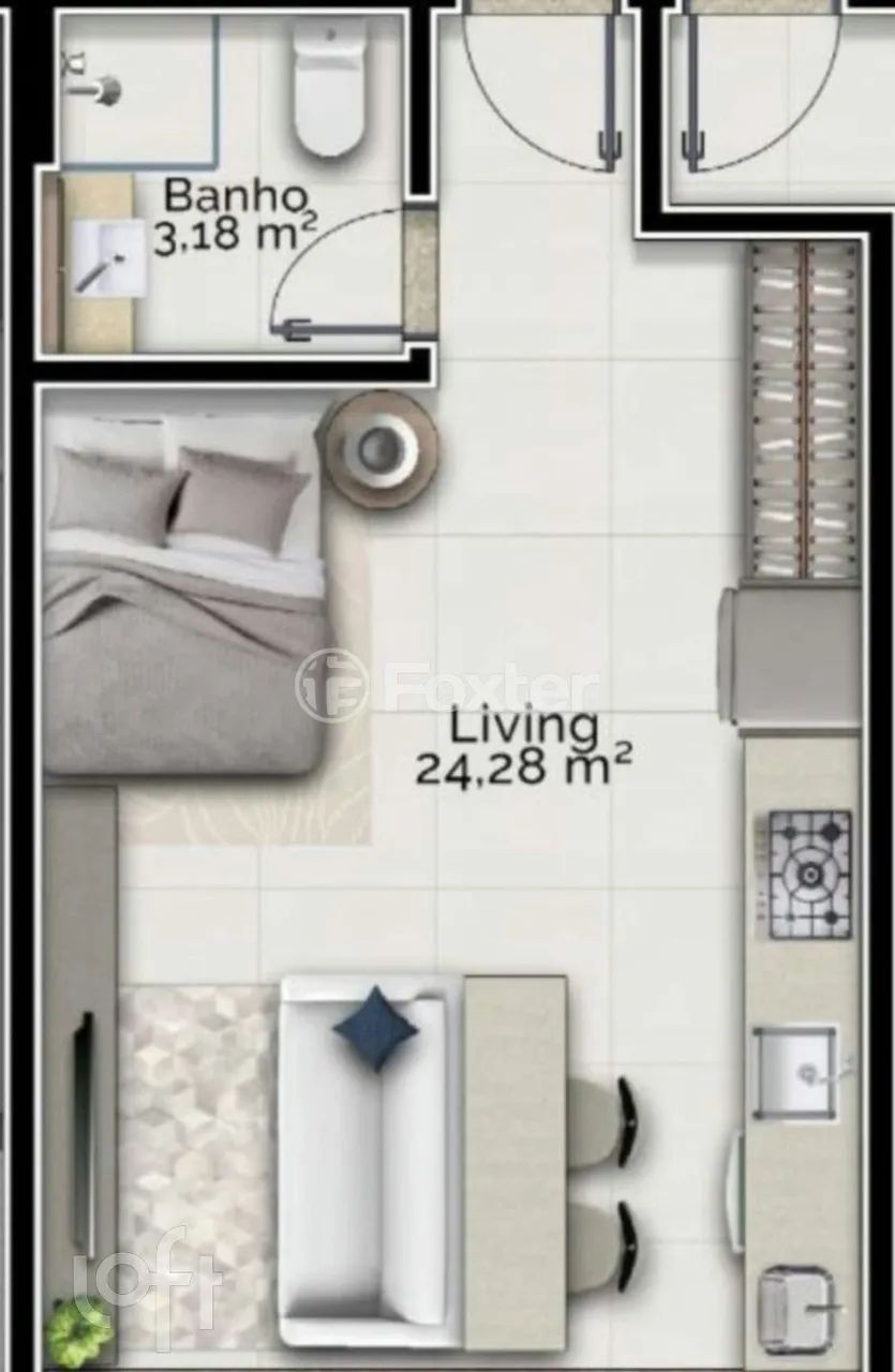 Apartamento kitchenette à venda - Cacupé, Florianópolis - SC