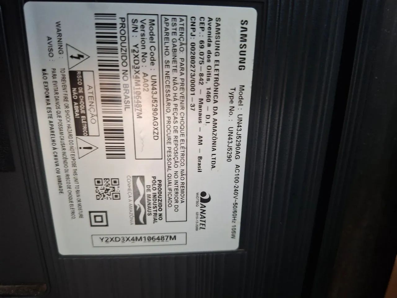 Vendo TV Samsung de 44 polegadas pra retirada de peças 