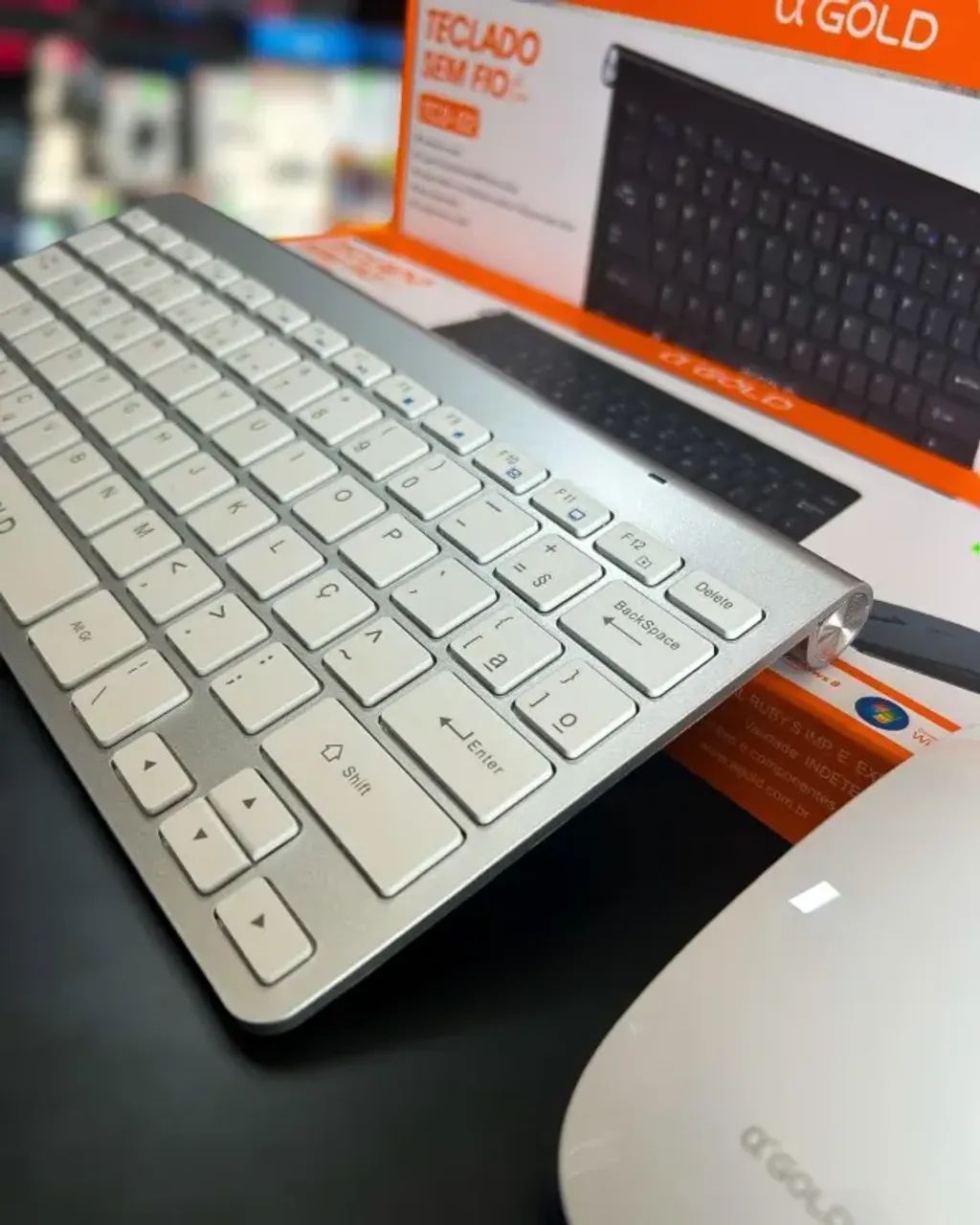 KIT TECLADO E MOUSE SEM FIO GOLD TCD-02 - Foto 5