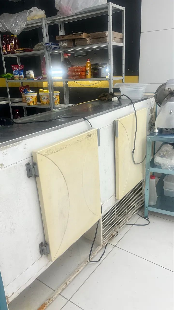 Frizer, balcão expositor e prateleiras de aço à venda  - Foto 4