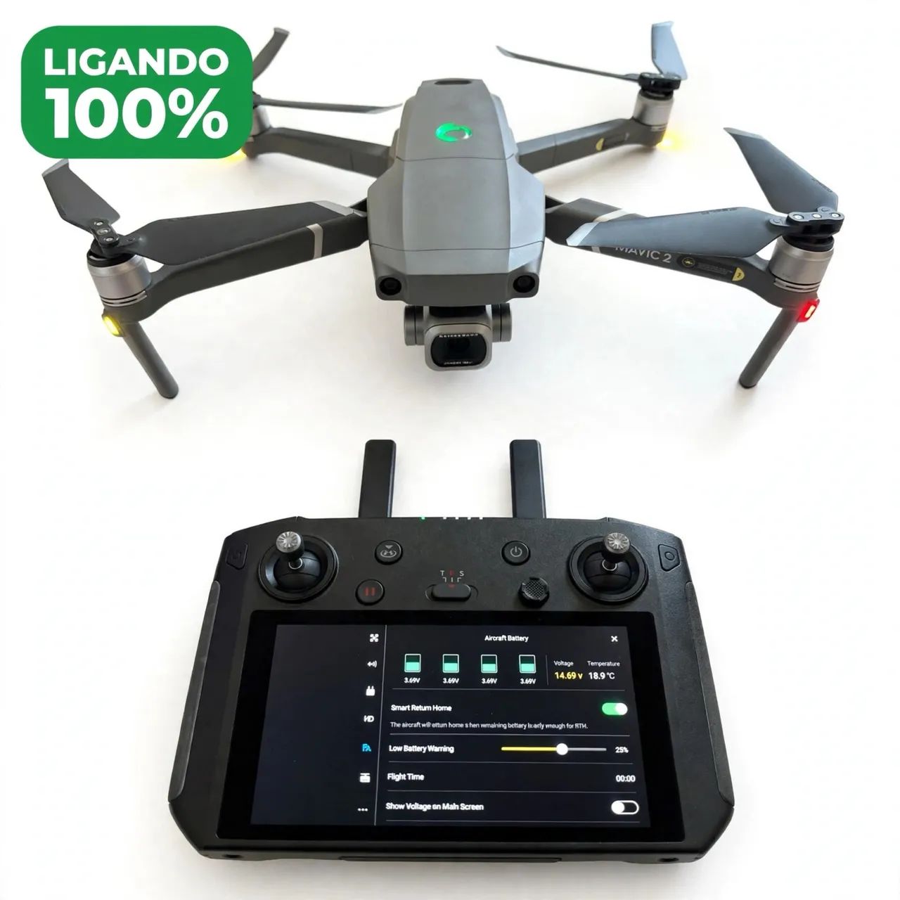 DJI Mavic 2 Pro usado + Smart Controller RC Pro com Tela + Bolsa + Filtros - SEM BATERIAS - Foto 2