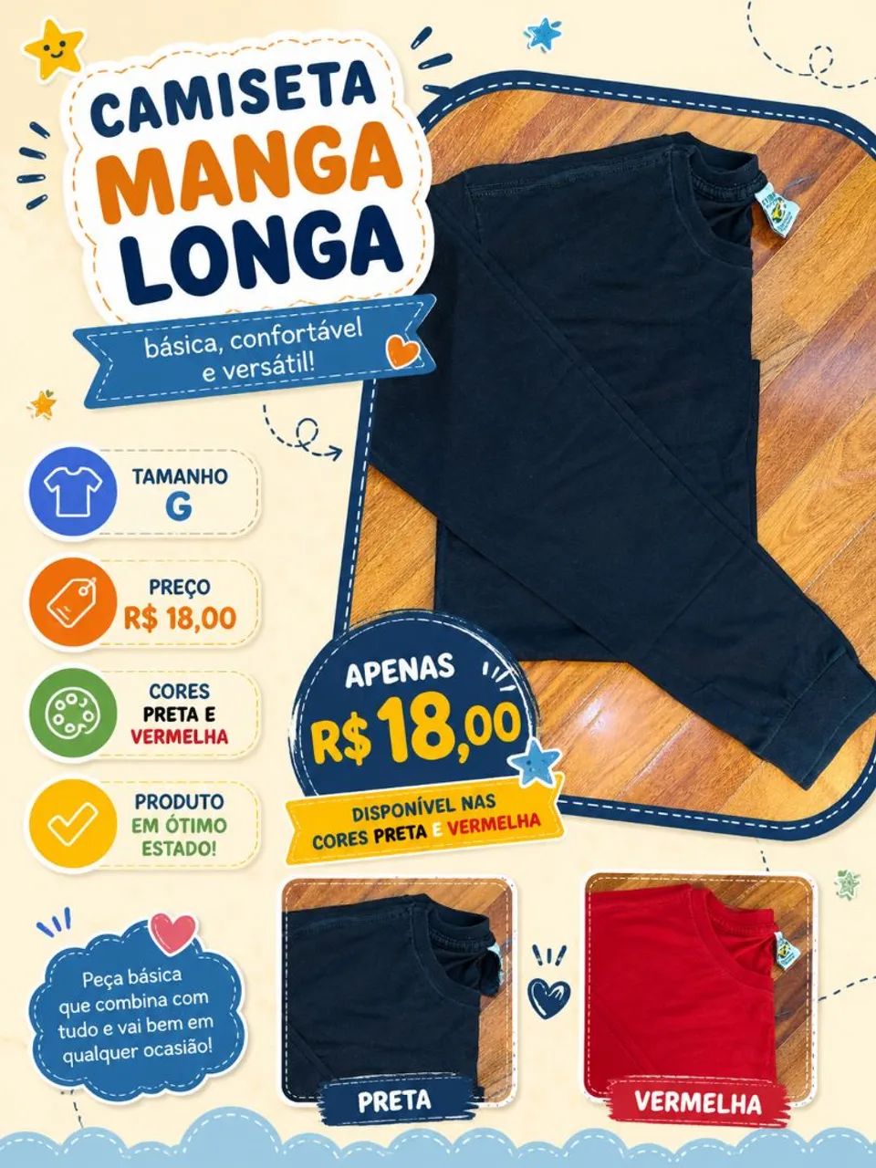 Camiseta manga longa 