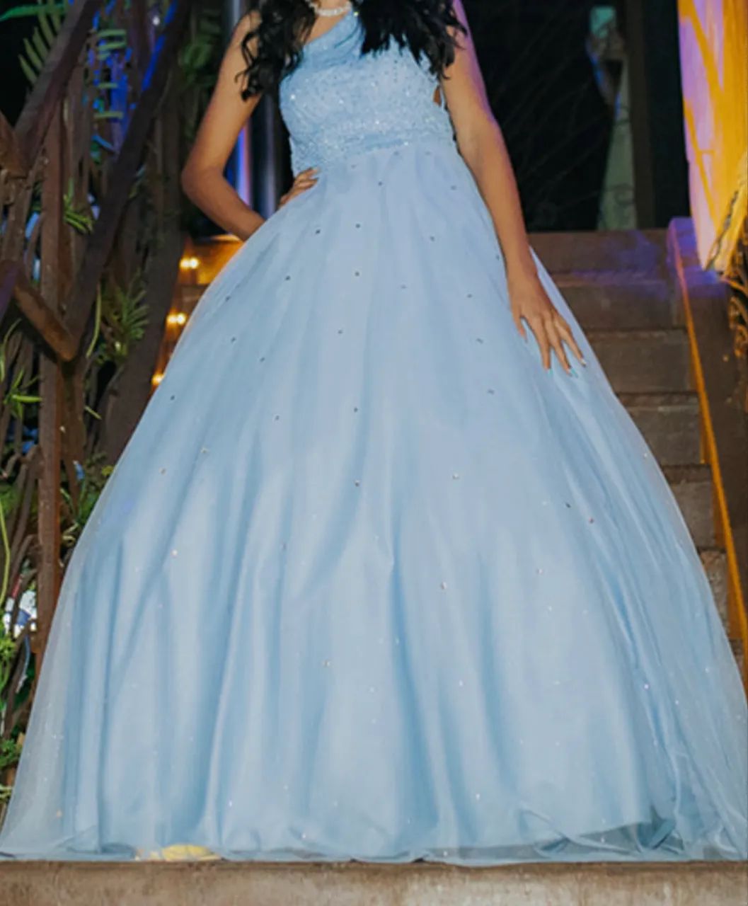 Vestido azul de debutante 15 anos