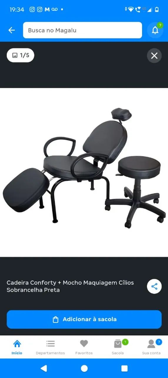 Cadeira para estética (cílios, sobrancelha e maquiagem)..