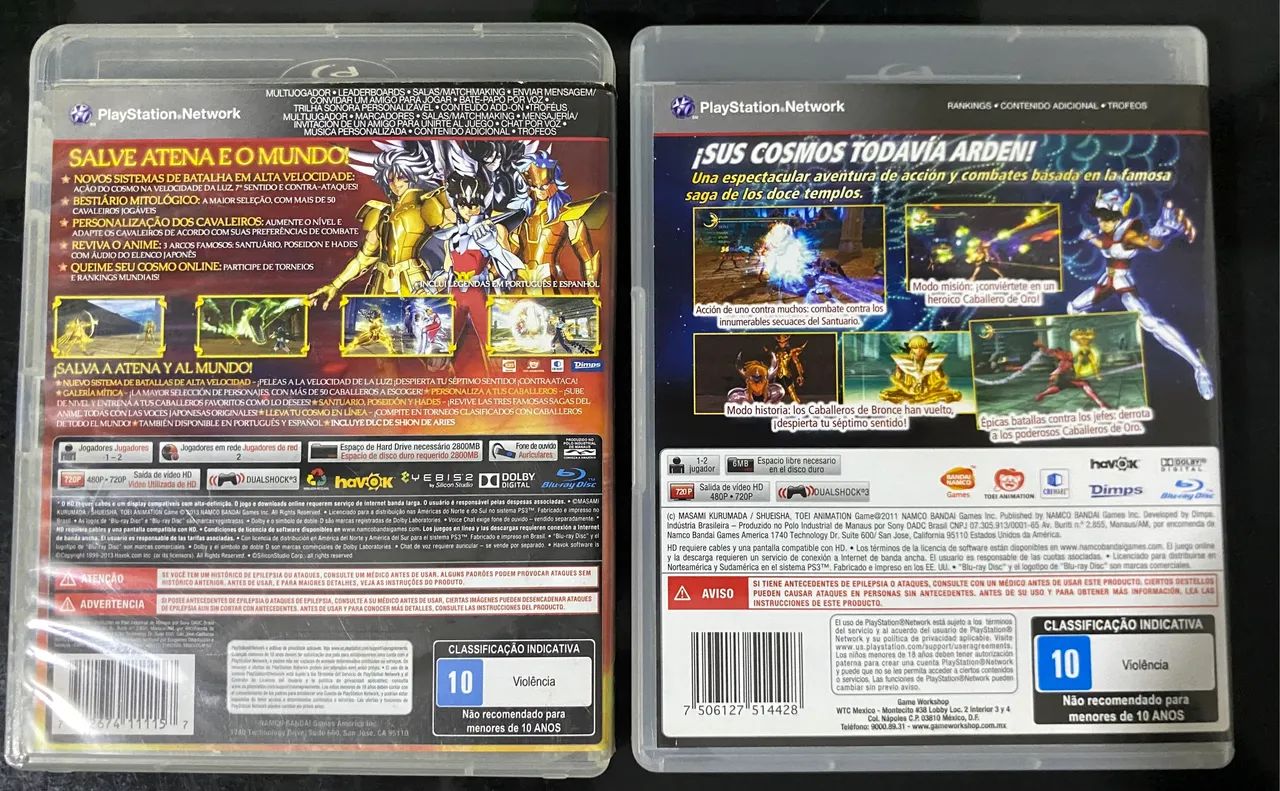 2 jogos Cavaleiros do Zodíaco Originais para PS3 - Jogos de Vídeo