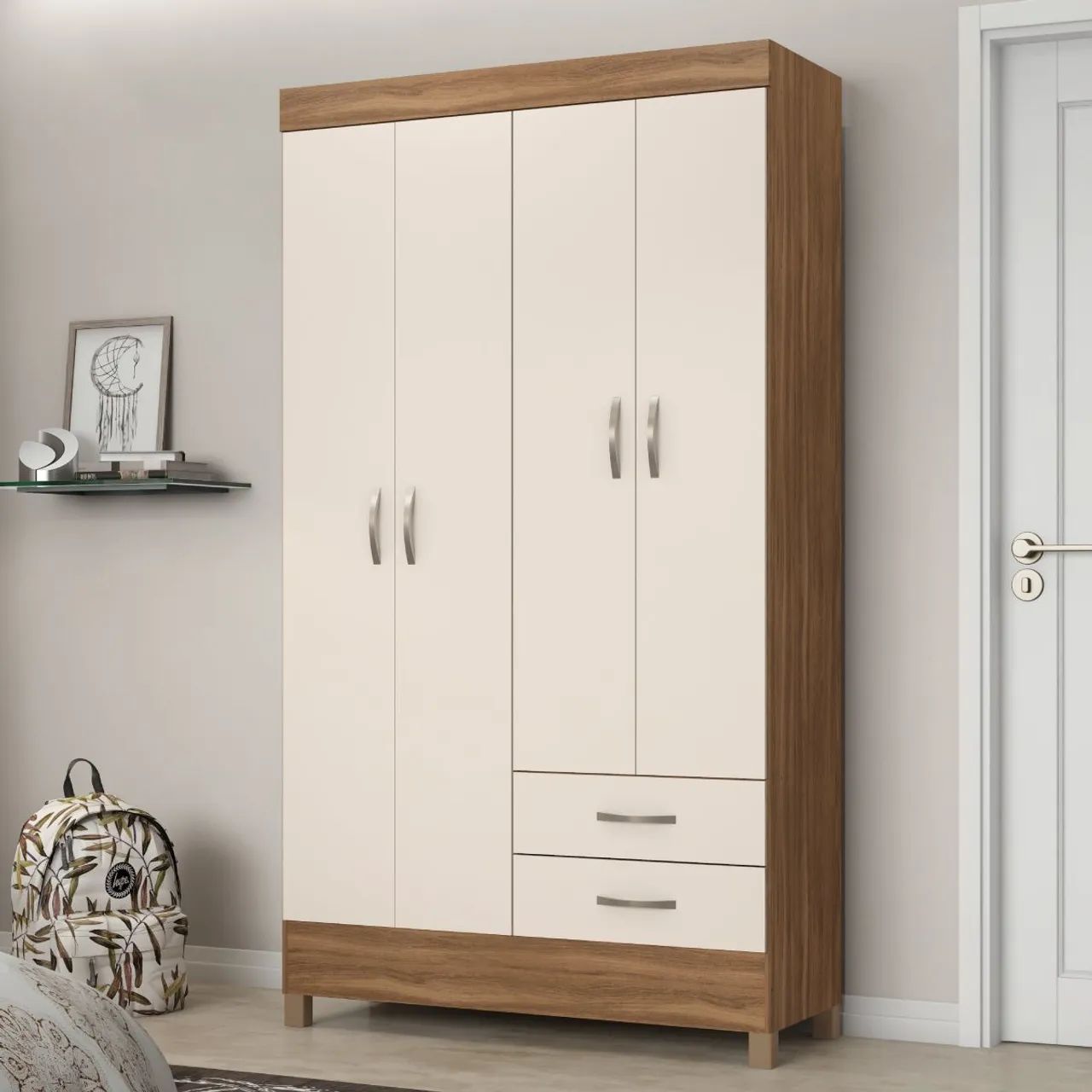 Guarda roupa de solteiro 4 portas