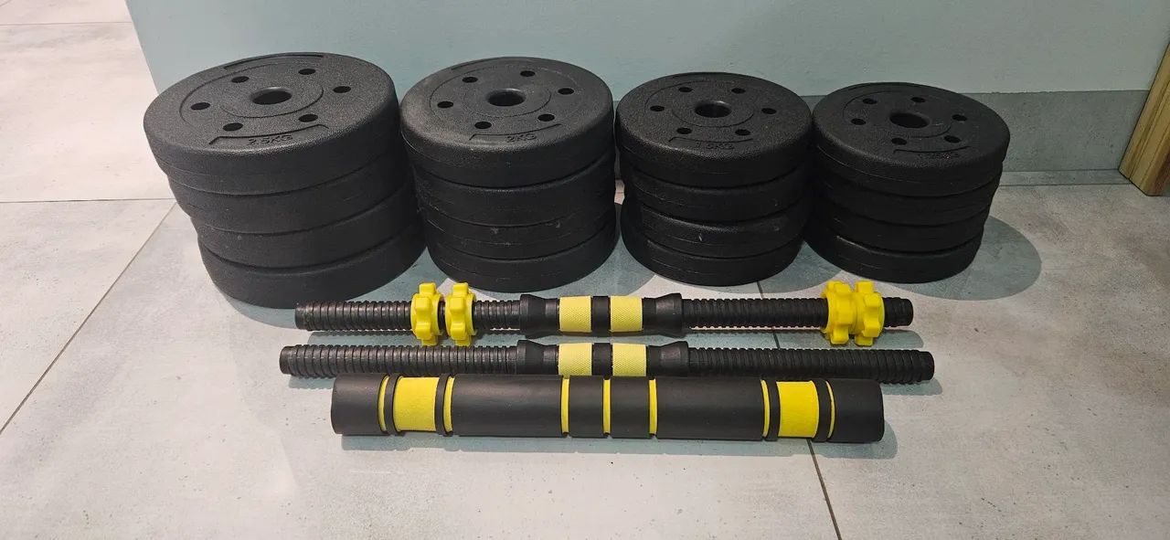 Kit de halteres e barras para exercícios  - Foto 3