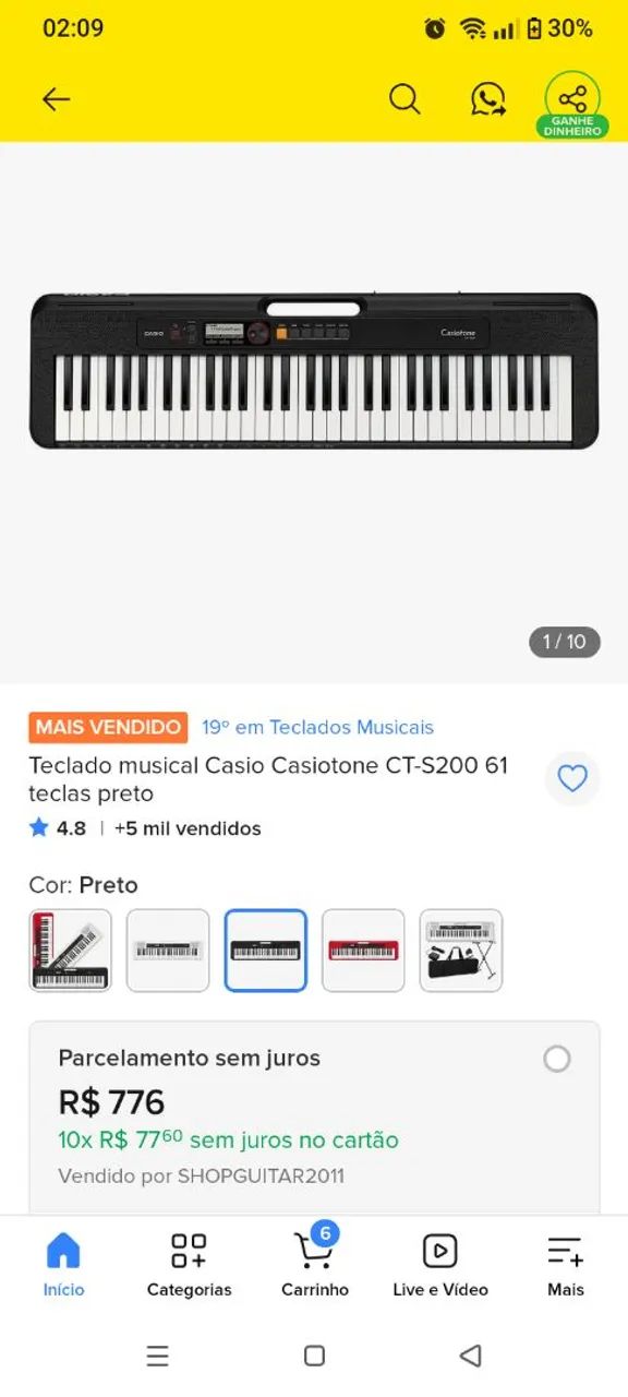 Teclado casio cts 200