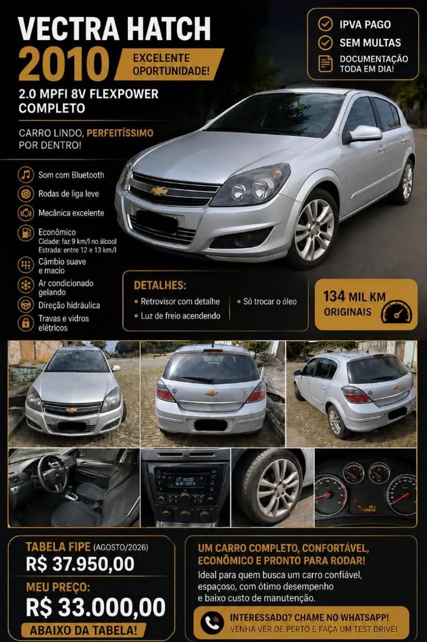 Chevrolet Vectra Vectra GT 2.0 MPFI 8V FlexPower Mec. 2010