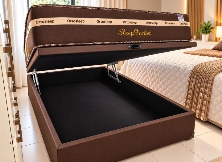 Cama casal baú e colchão 