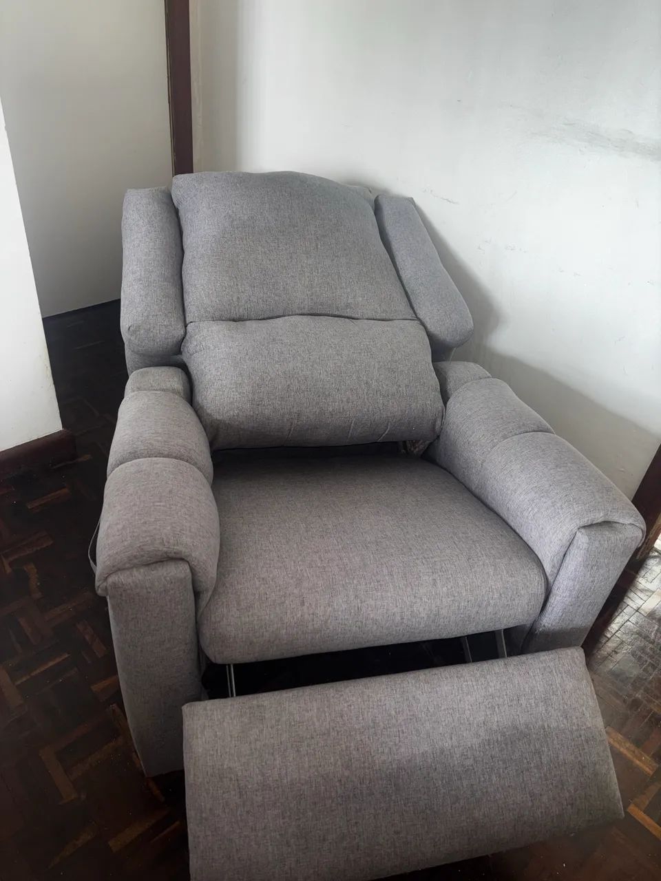 Poltrona Reclinável de Linho - Cor: Cinza - Foto 2