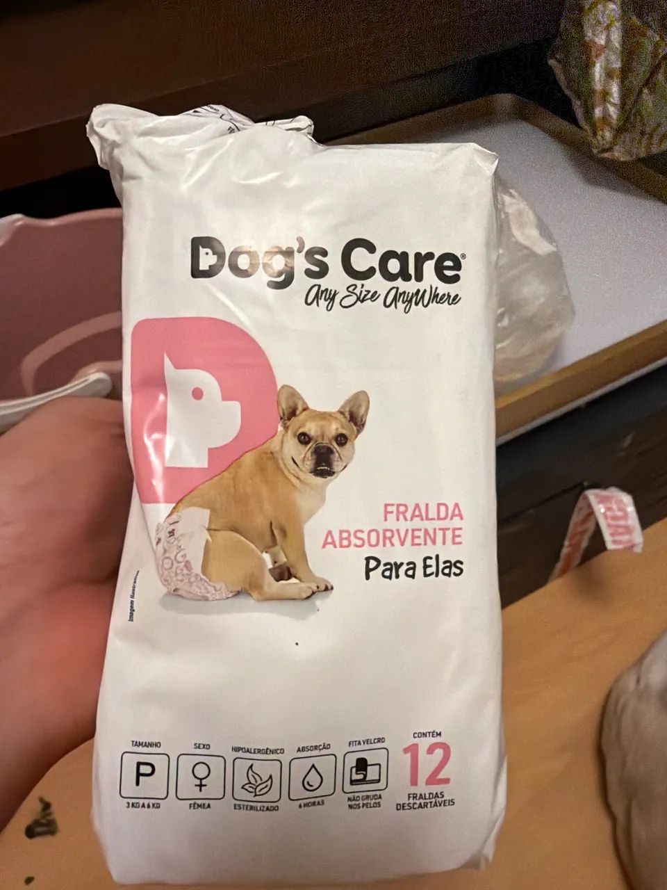 Fralda absorvente para cachorra fêmea P