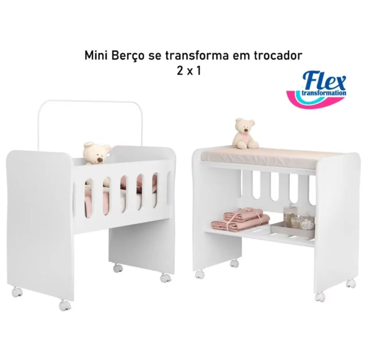 Mini berço 2 em 1 + colchão - Foto 3