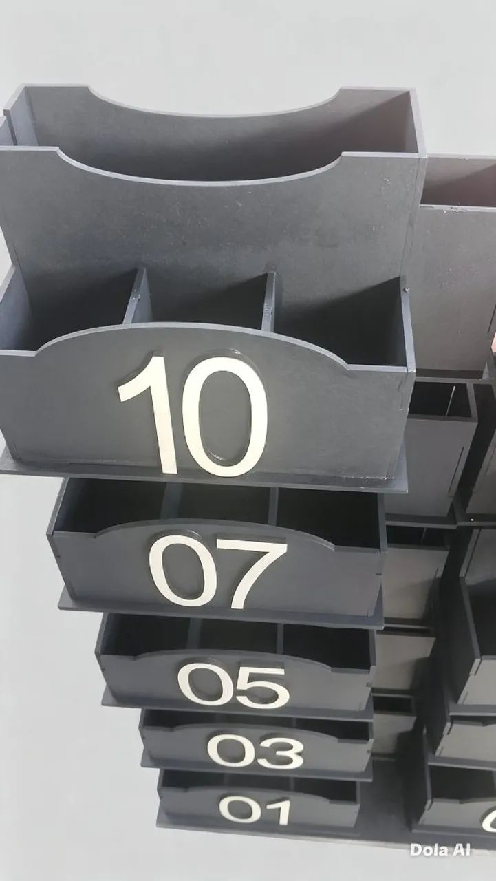 1. Porta Guardanapos Organizador Numerado 1 a 10 - MDF Preto