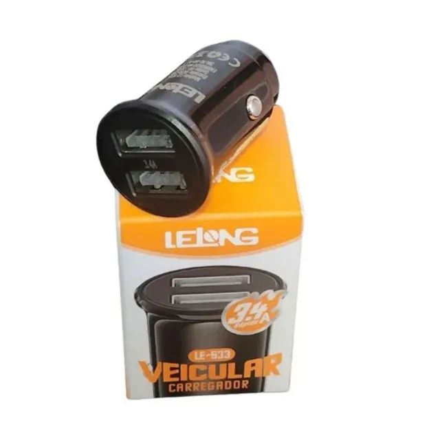 Carregador Celular Veicular 2 Saidas USB 3,4A LE-533  - Foto 4