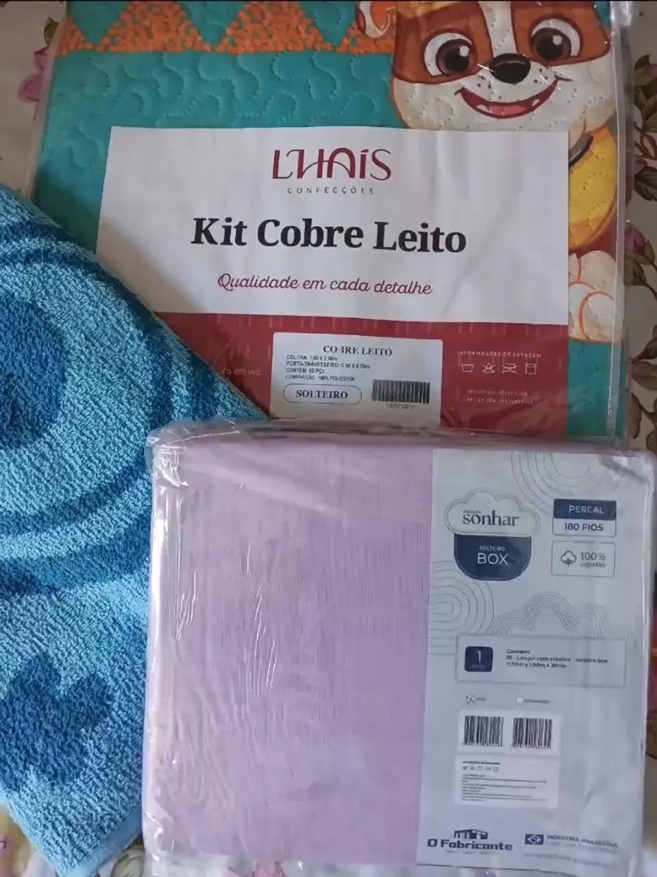 Kit solteiro cobre leito 