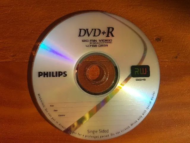 DVD-RW Philips 4,7GB / 120min - Lote com 5 unidades