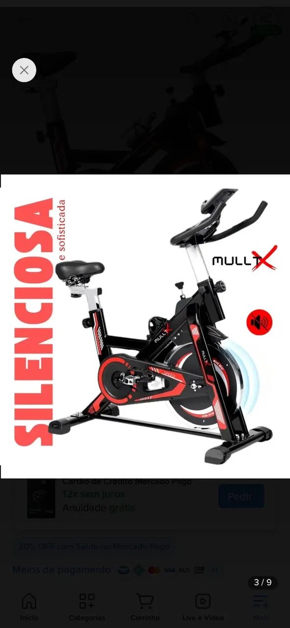 Bike Ergométrica Spinning com inercia 13Kg
