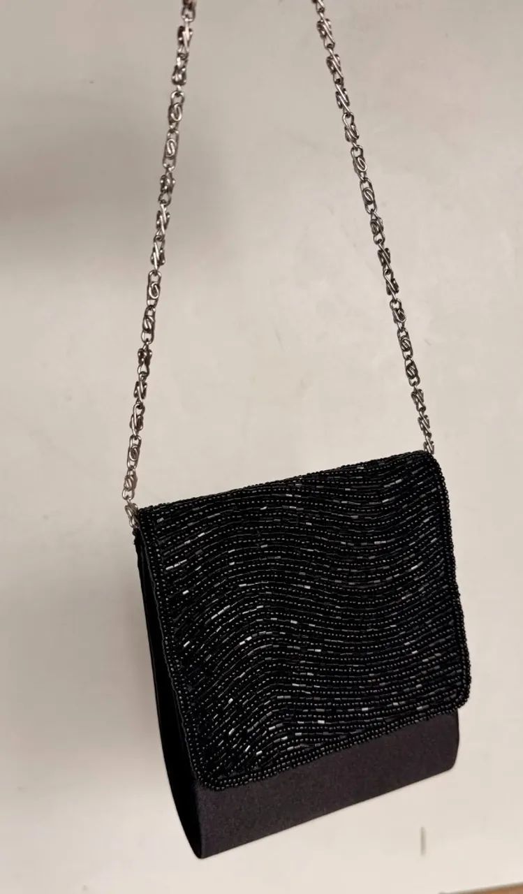 Bolsa de festa preta, estilo clutch  - Foto 2