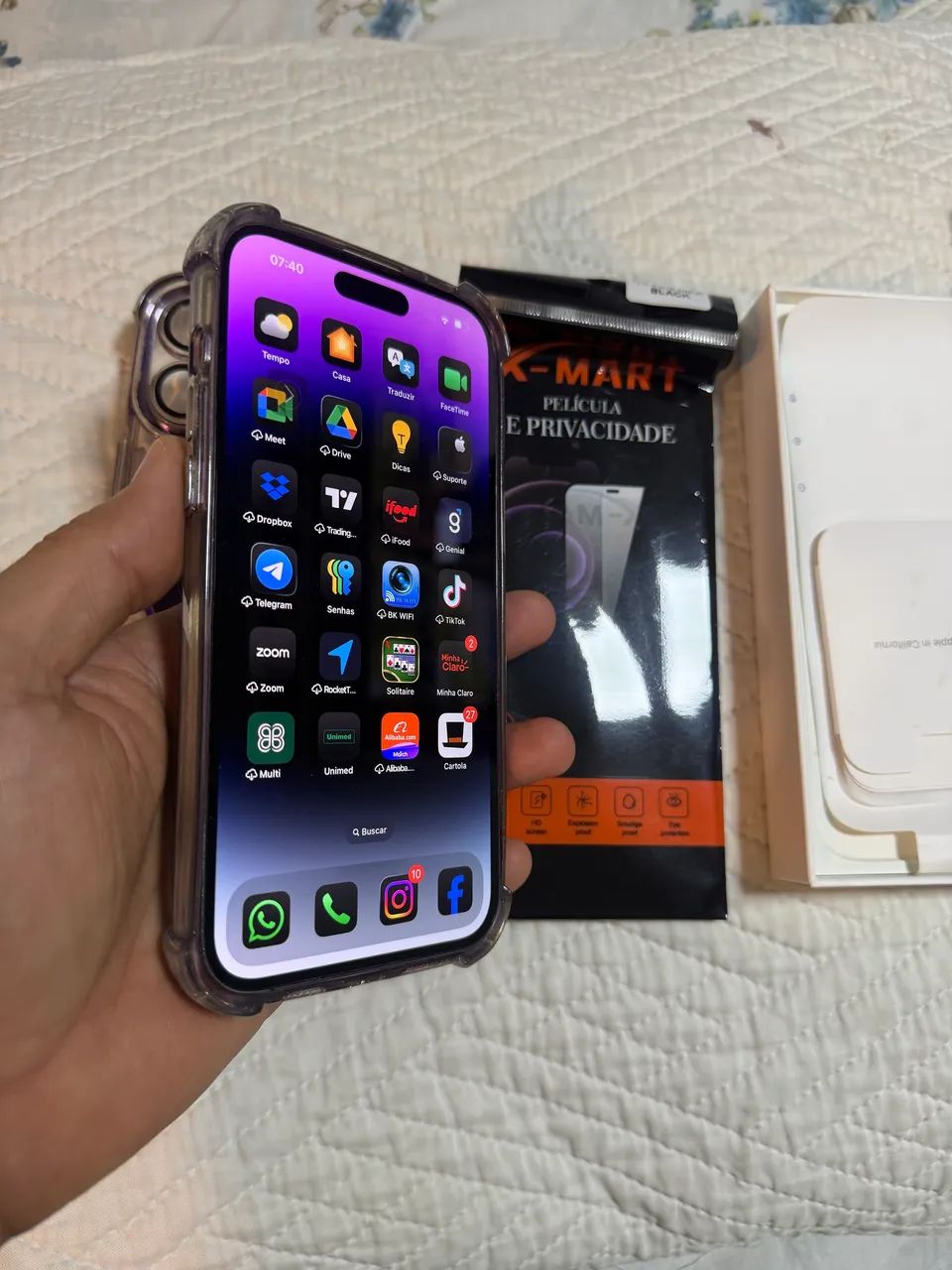 iPhone 14Pro Max  (IMPECÁVEL)  + película + capas