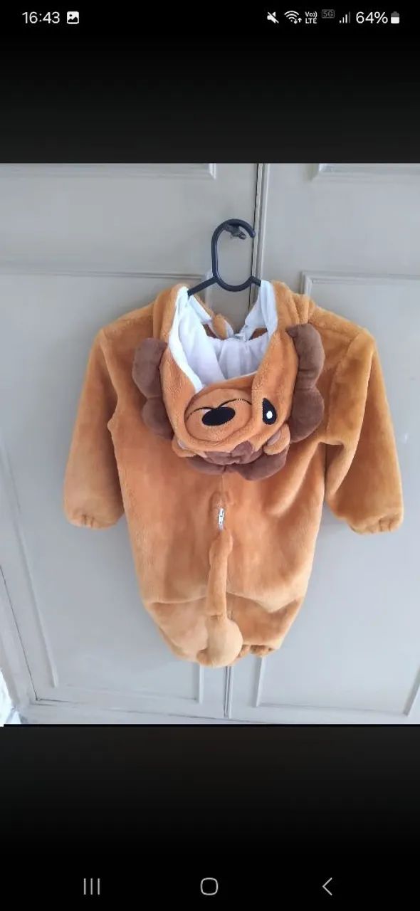 Macacao infantil pijama. 24 meses, leão 86 a 92 cm. - Foto 2