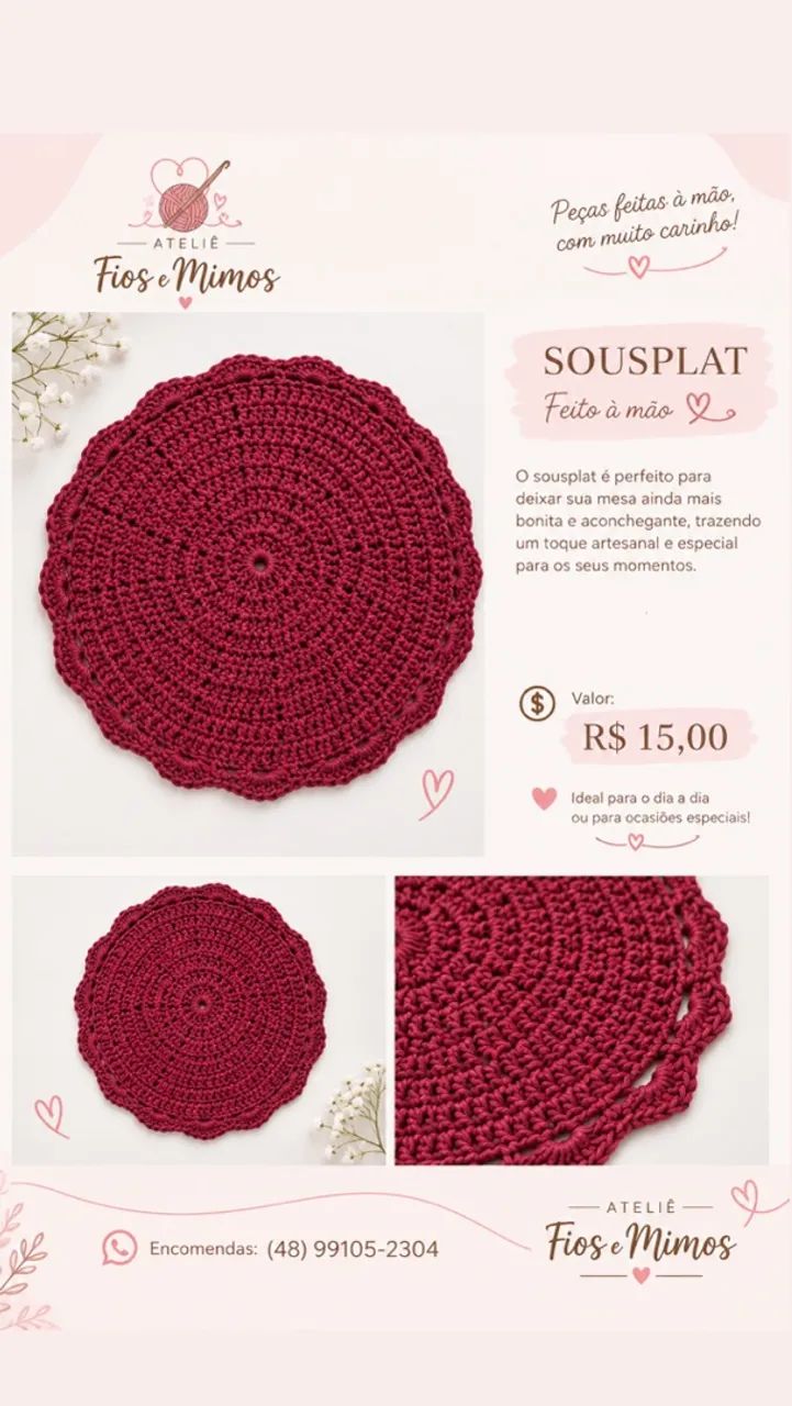 Sousplat de Crochê 