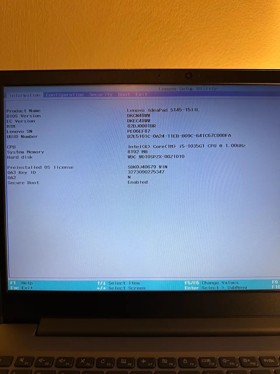 Lenovo Ideapad S145 i5 boot failure - Foto 2