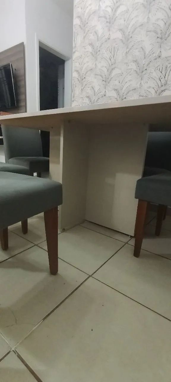 Mesa jantar 6 cadeiras estofadas  - Foto 5