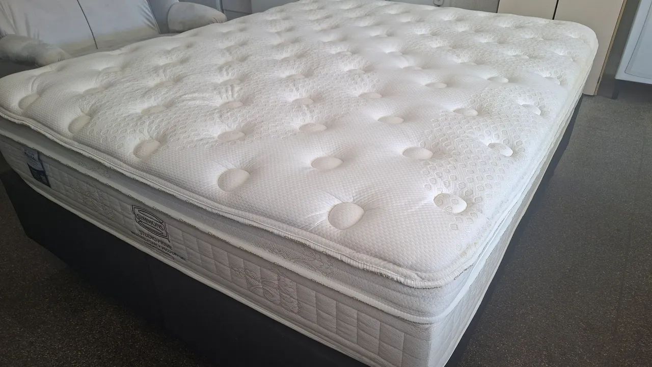Cama box Queen size colchão simons molas ensacadas bambu  - Foto 4