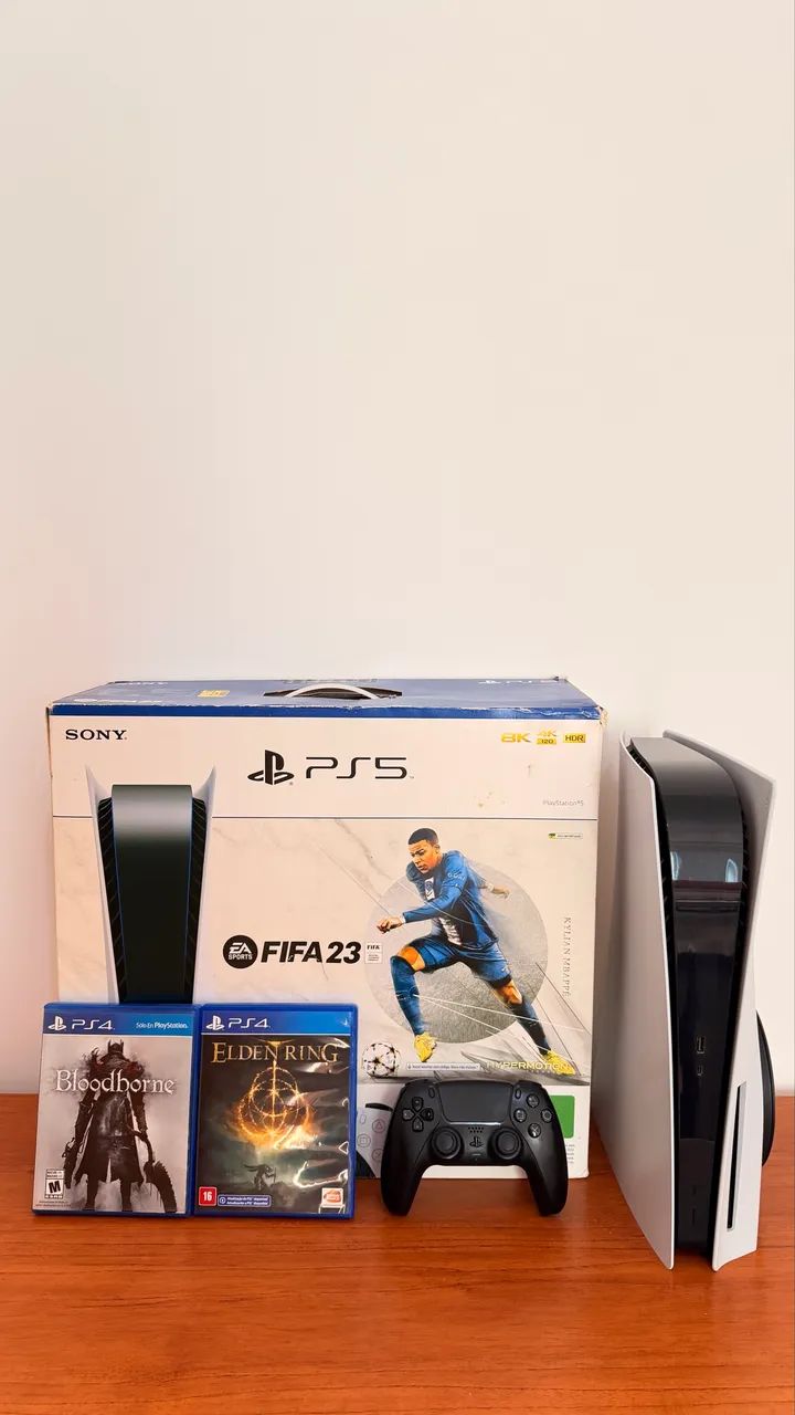 PS5 FAT com leitor de disco + jogos