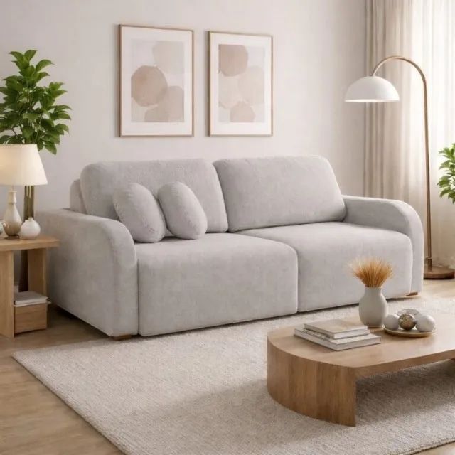 Lançamento!! Sofá Cama Retrátil Bellagio 2,30 m Linho (Molas bonnel e ensacadas) - Foto 2