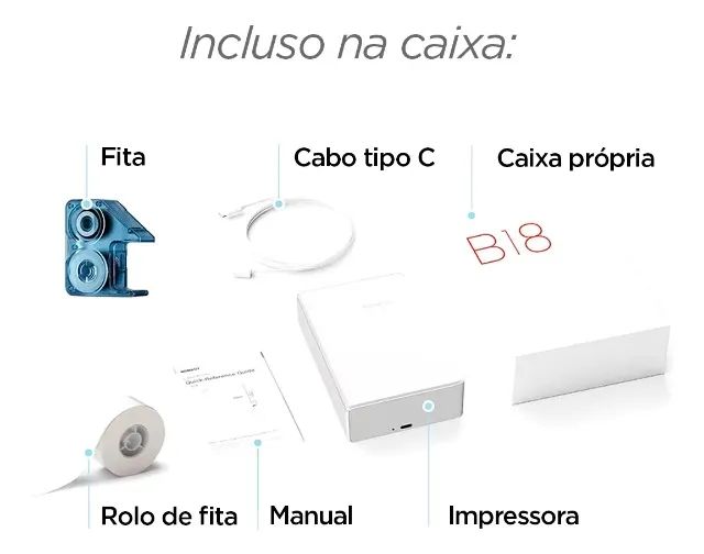 Impressora De Bolso Branca Niimbot B18 Label - Foto 4