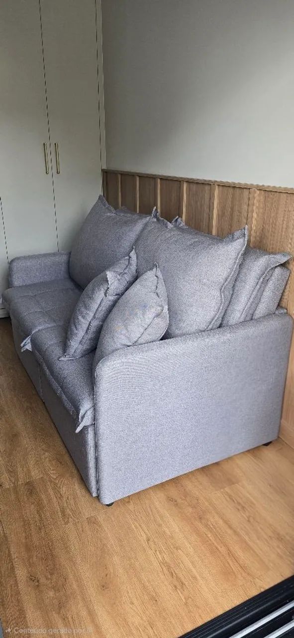 Vendo sofá retrátil cinza - Foto 3