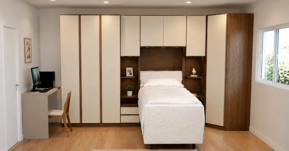 quarto modulado prime luxo solteiro  3 opções de projetos  - Foto 2