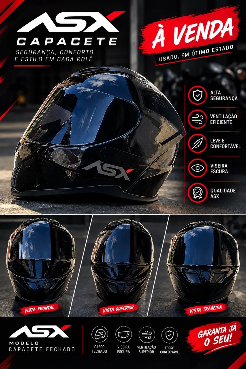Capacete asx fechado