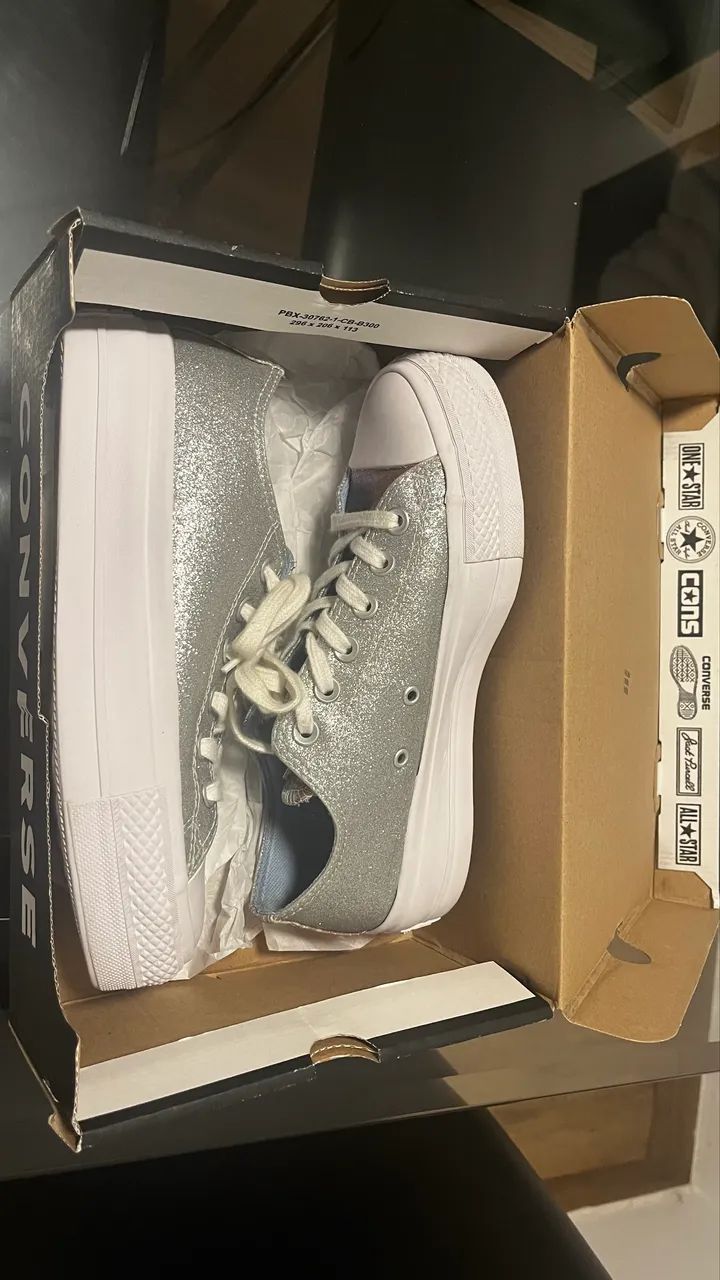 Tênis Converse Chuck Taylor All Star Prateado - Foto 5