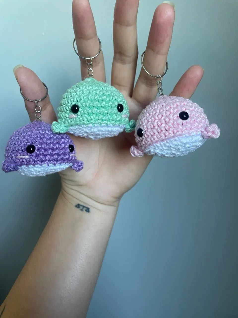 Chaveiro amigurumi baleia - Foto 5
