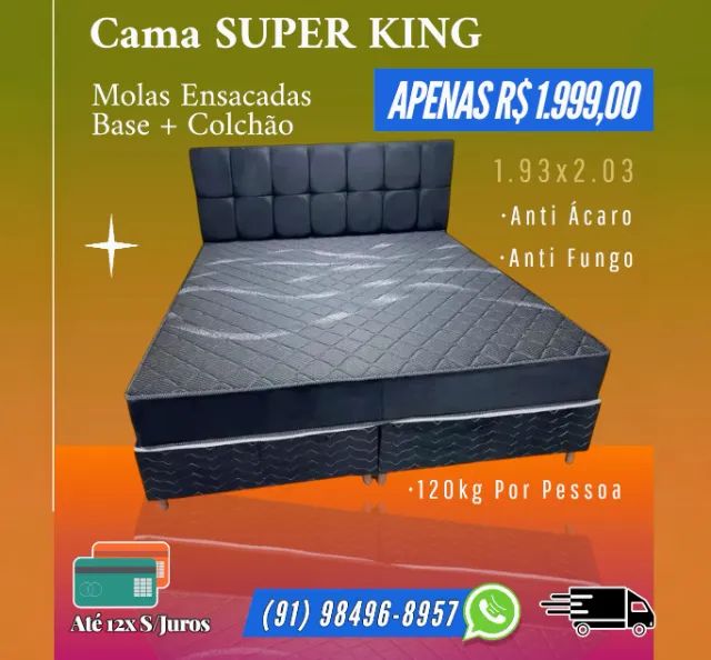 CAMA SUPER KING OFERTA DE MOLAS ENSACADAS 