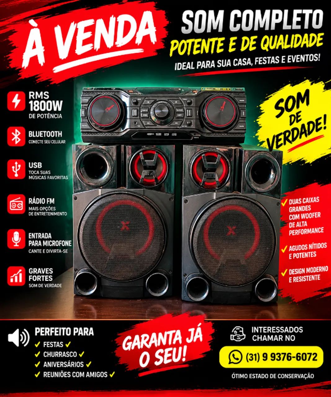 Lindo e conservado Som completo