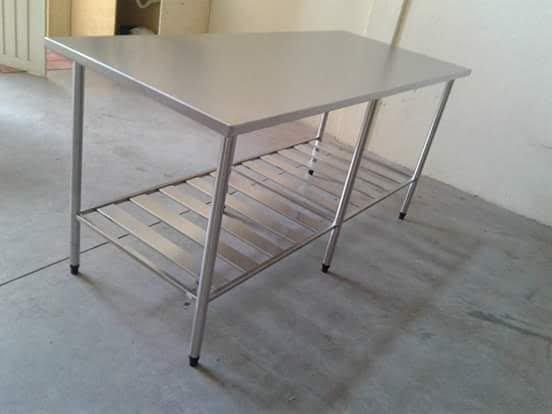 Bancada 1.90 x 70 x 90altura 100% em aço inox escovado aço