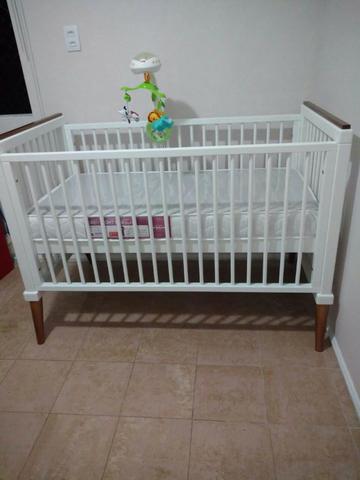 Berço mini cama branco laqueado - linha âmbar da sleeper - quarto crescente
