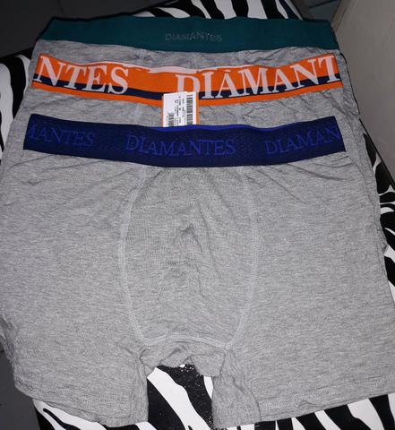 Kit com 3 Cuecas Boxer Diamantes Lingerie e Calvin Klein