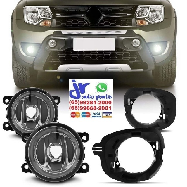 Kit Farol Milha Duster Oroch 2015 2016 2017 2018 2019 Auxiliar Neblina - Foto 5