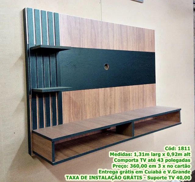 Painel para TV até 43 - MDF - (NOVO) instalação grátis